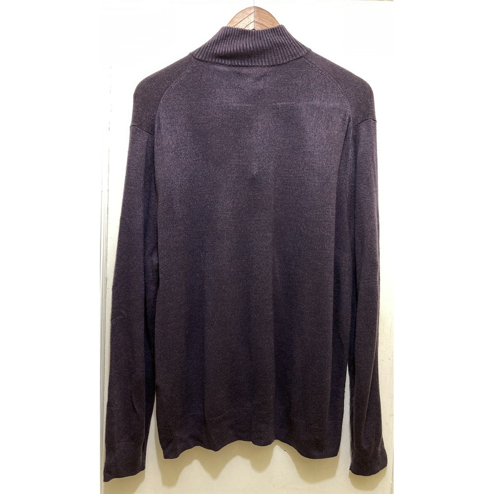 Dockers Mens Quarter Zip Sweater XL Brown Black Heather Long‎ Sleeve Preppy - Picture 2 of 13